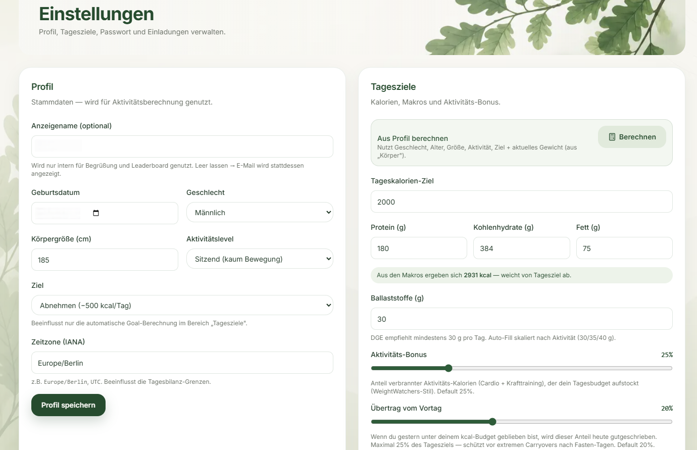 Smarte Einstellungen